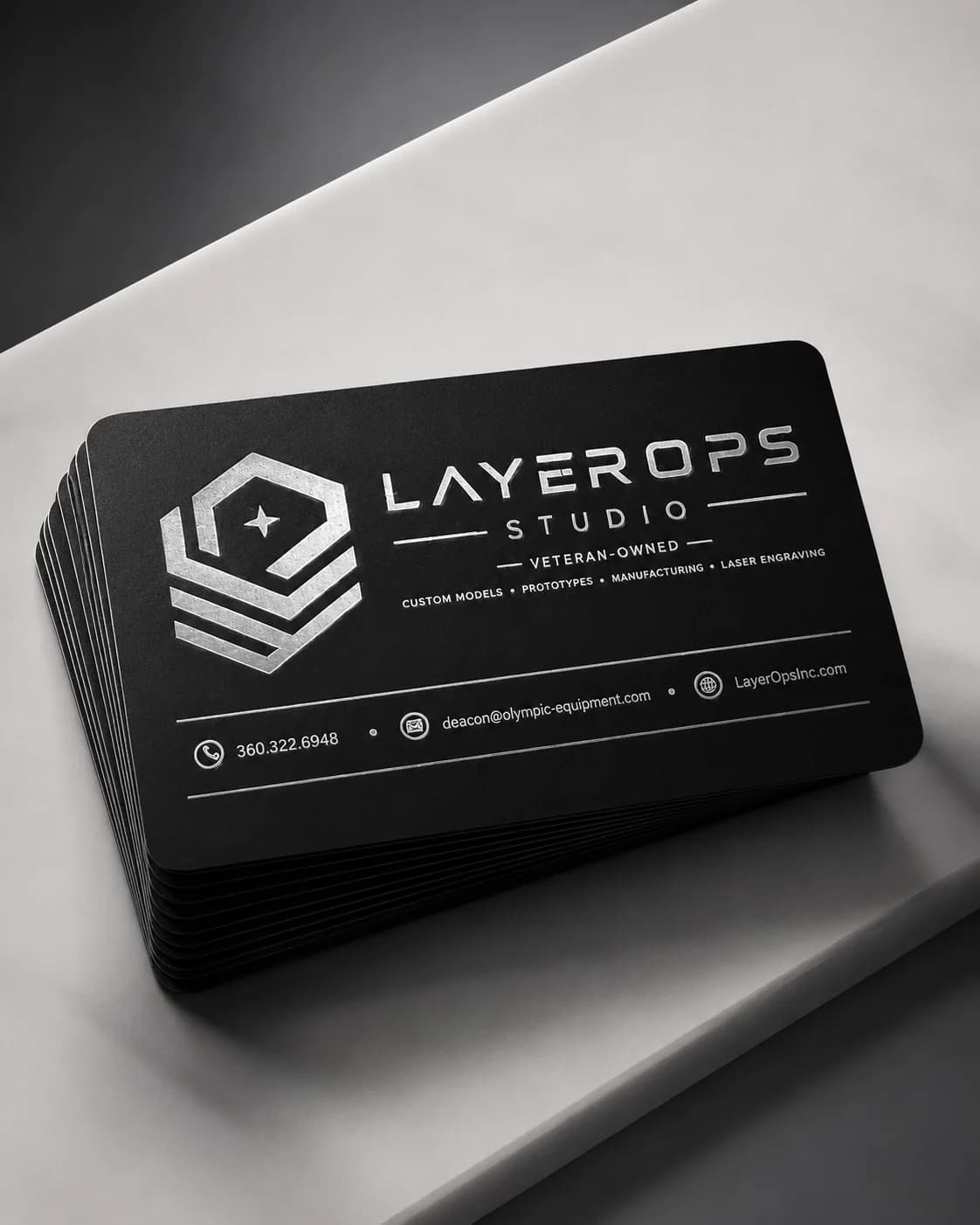 Cards product photo for custom business card runs