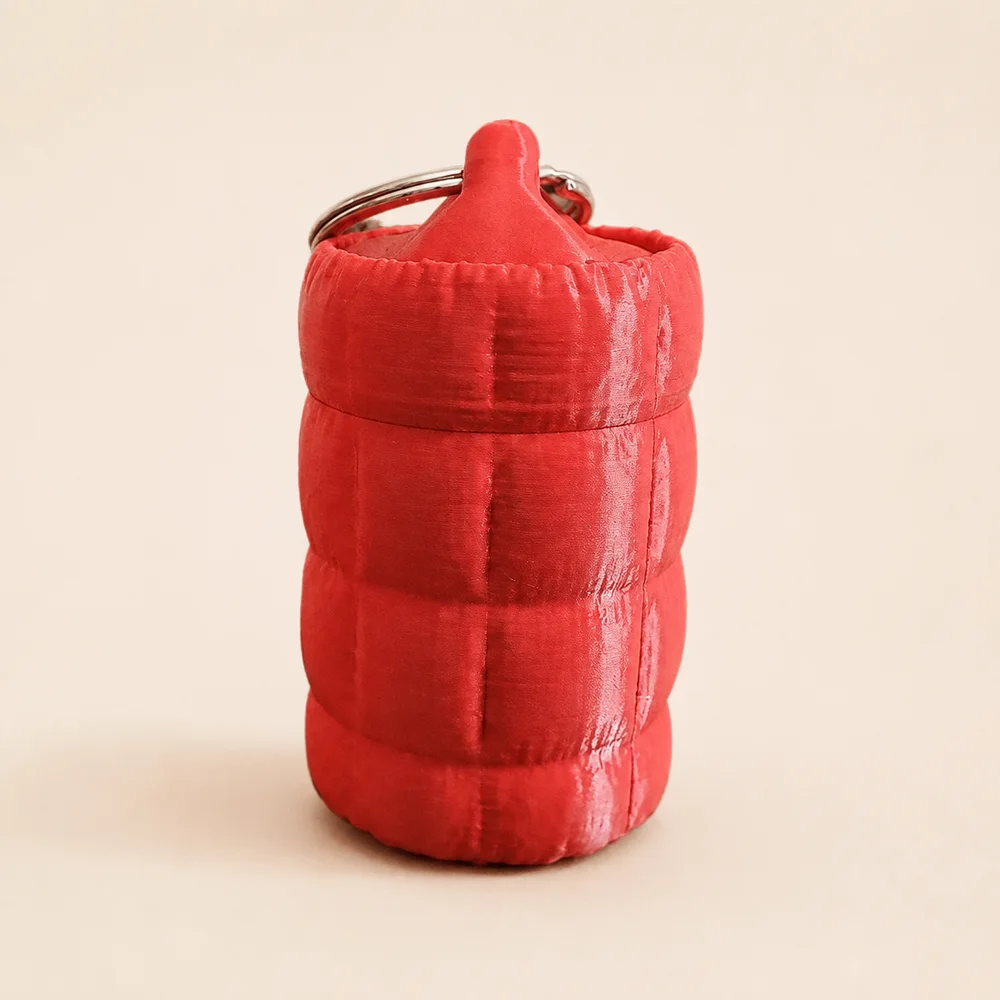 Red Cylinder Keychain
